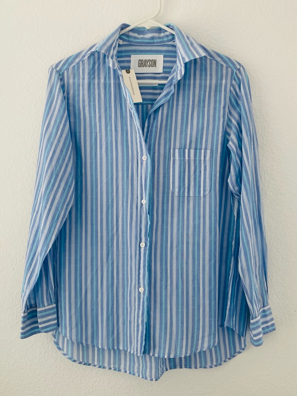 Grayson Women's Blue Stripe Button-Down Shirt